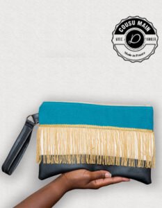 Pochette à franges tricolore TERRY - PIECE UNIQUE