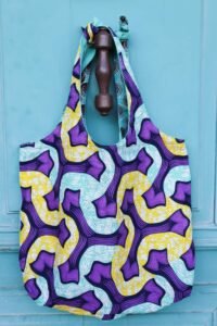 Sac cabas réversible en wax VIOLETA